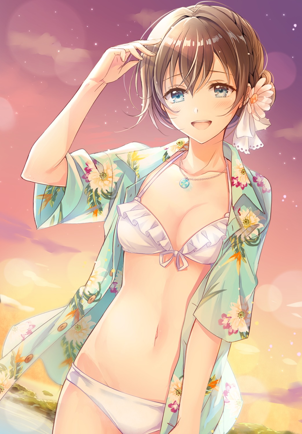 bikini, cleavage, mono_lith, open_shirt, swimsuits