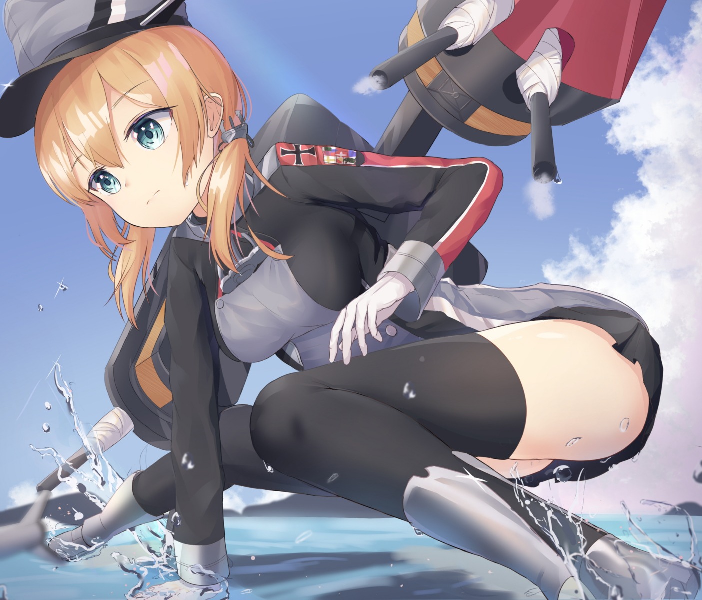 kantai_collection, mapi, prinz_eugen_(kancolle), thighhighs, uniform