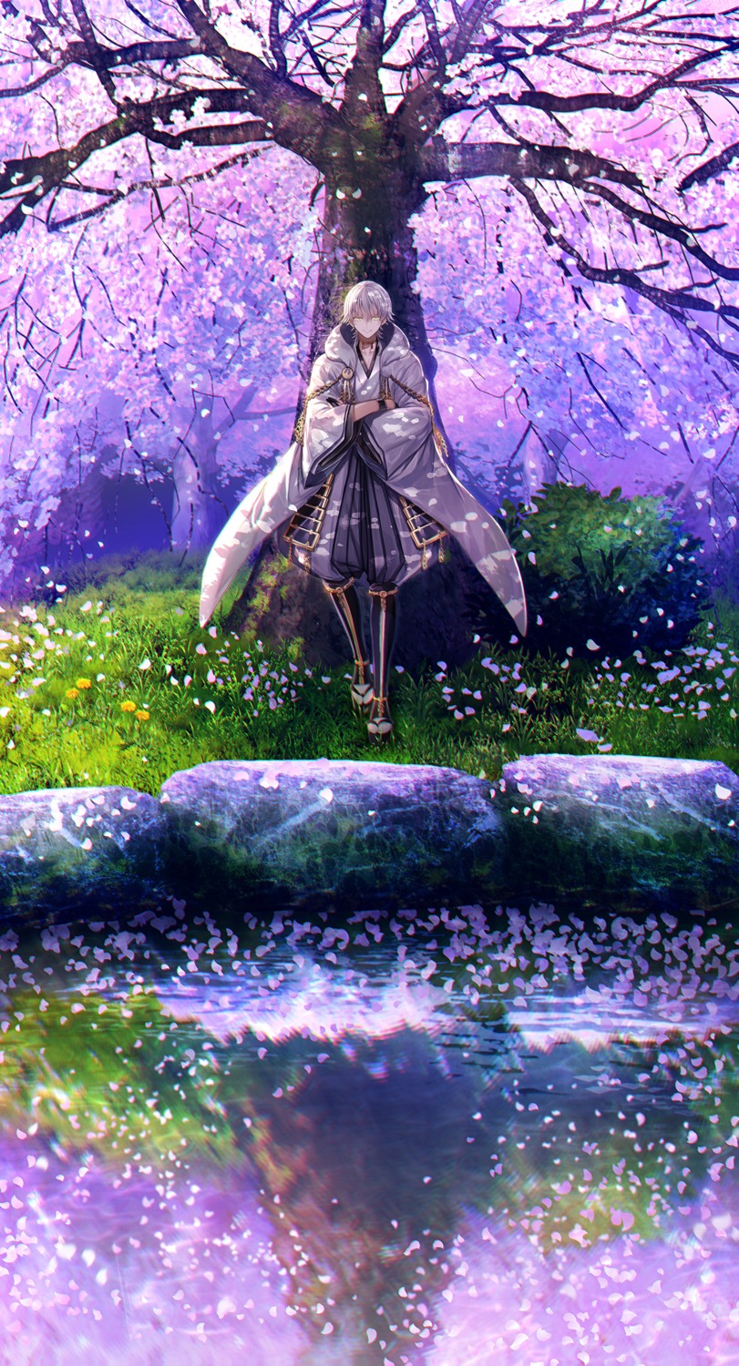 abandon_ranka, armor, japanese_clothes, landscape, male, sword, touken_ranbu, tsurumaru_kuninaga