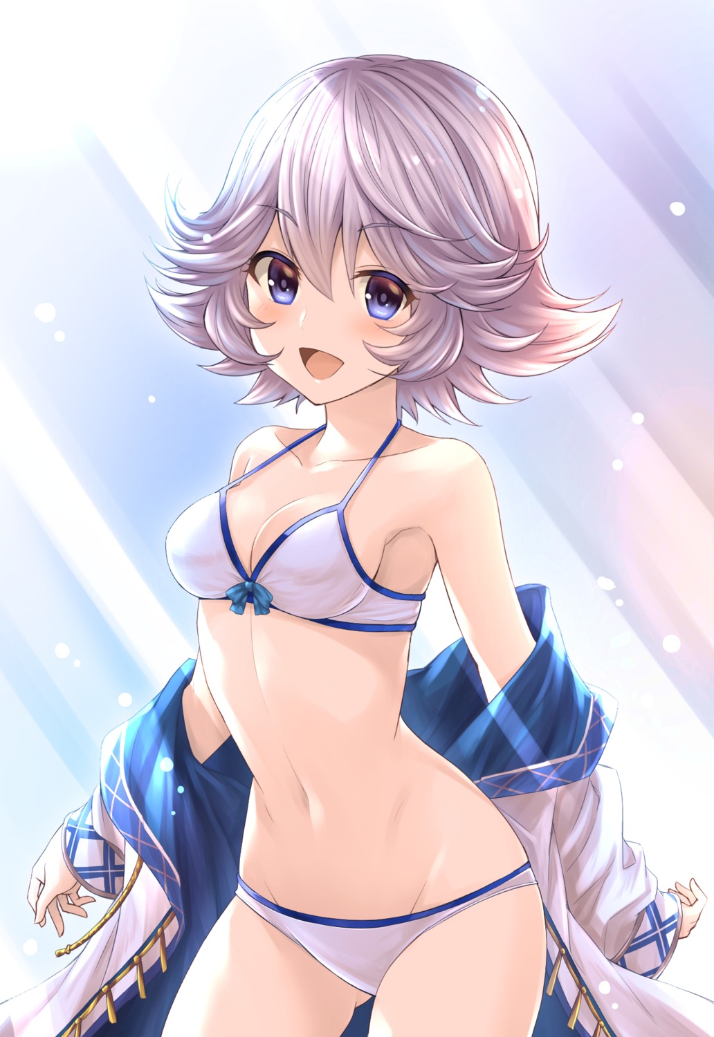bikini, cleavage, farrah_(granblue_fantasy), granblue_fantasy, open_shirt, swimsuits, tomo_(tmtm_mf_mf)