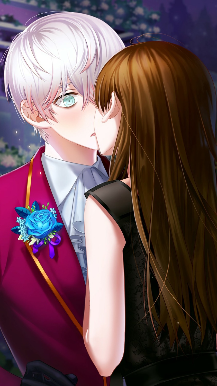 business_suit, dress, game_cg, mystic_messenger, protagonist_(mystic_messenger), saeran_choi