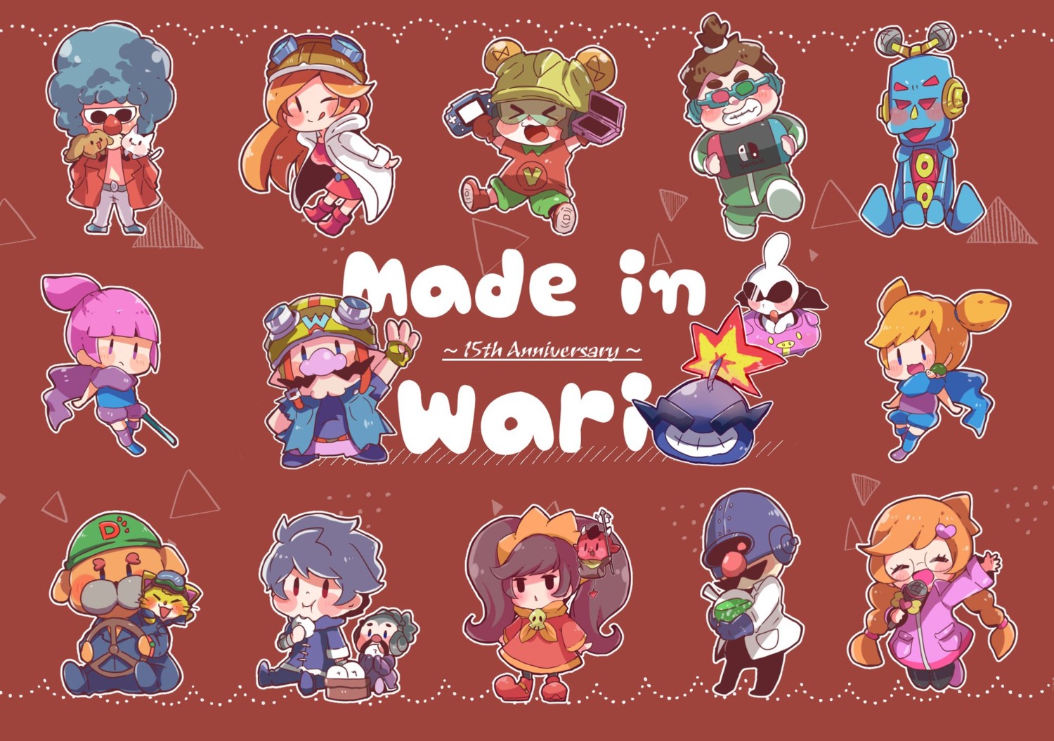 ana_(warioware), ashley_(warioware), chibi, dr._crygor, dress, kat_(warioware), megane, mona_(warioware)