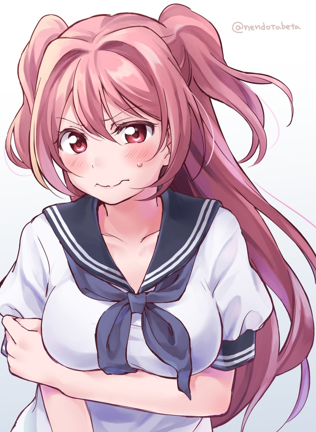 breast_hold, seifuku, surufuji