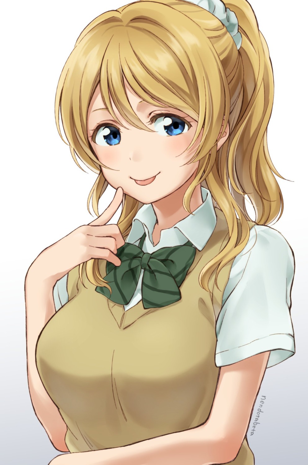 ayase_eli, love_live!, love_live!_(series), seifuku, surufuji, sweater