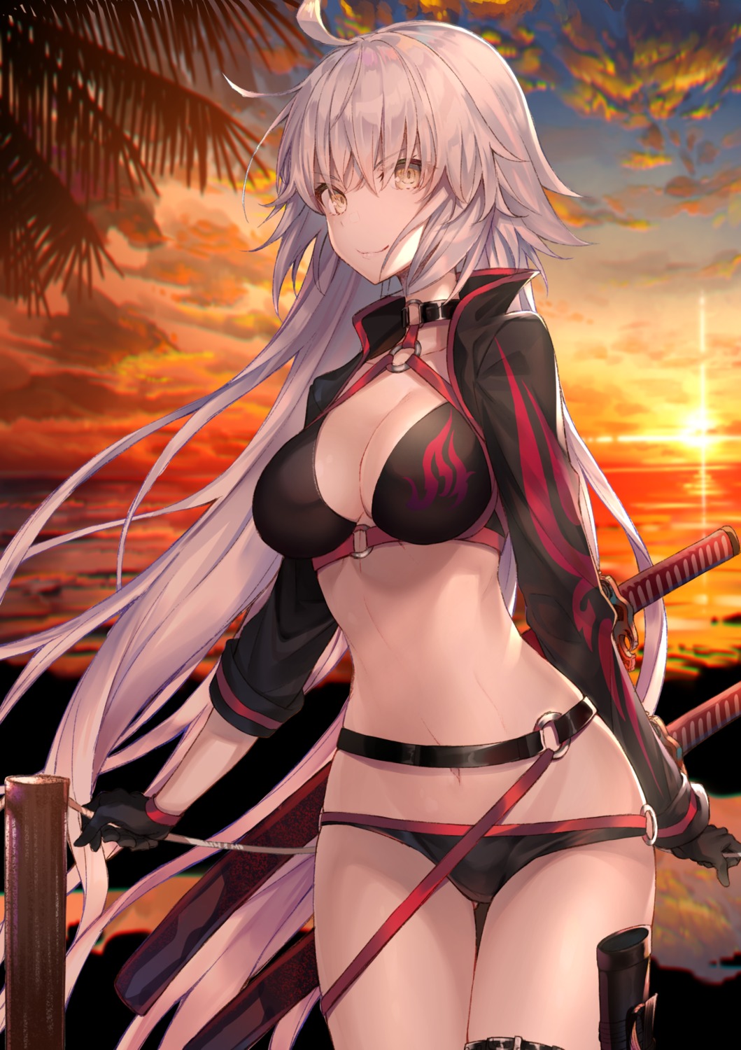 bikini, cleavage, fate/grand_order, garter, hakuishi_aoi, jeanne_d'arc, jeanne_d'arc_alter_(fate), swimsuits