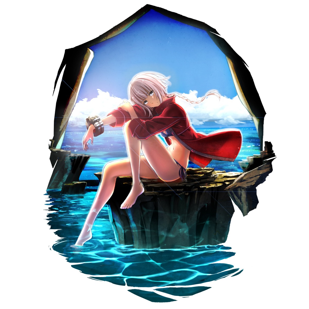 bikini, feet, god_eater, god_eater_resonant_ops, livie_collet, open_shirt, swimsuits, tagme