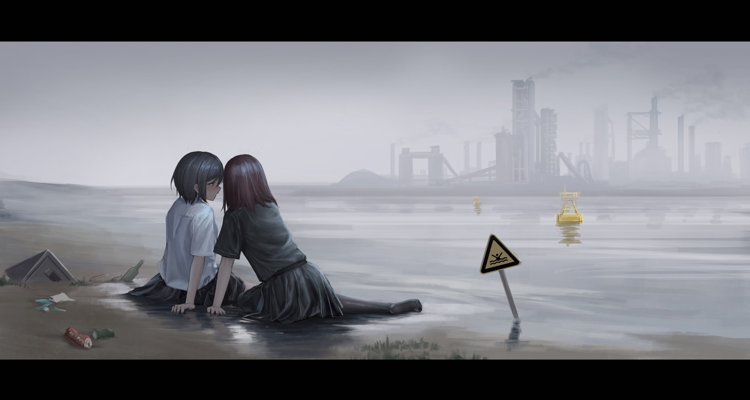 feet, pantyhose, seifuku, wet, yuri, yurichtofen