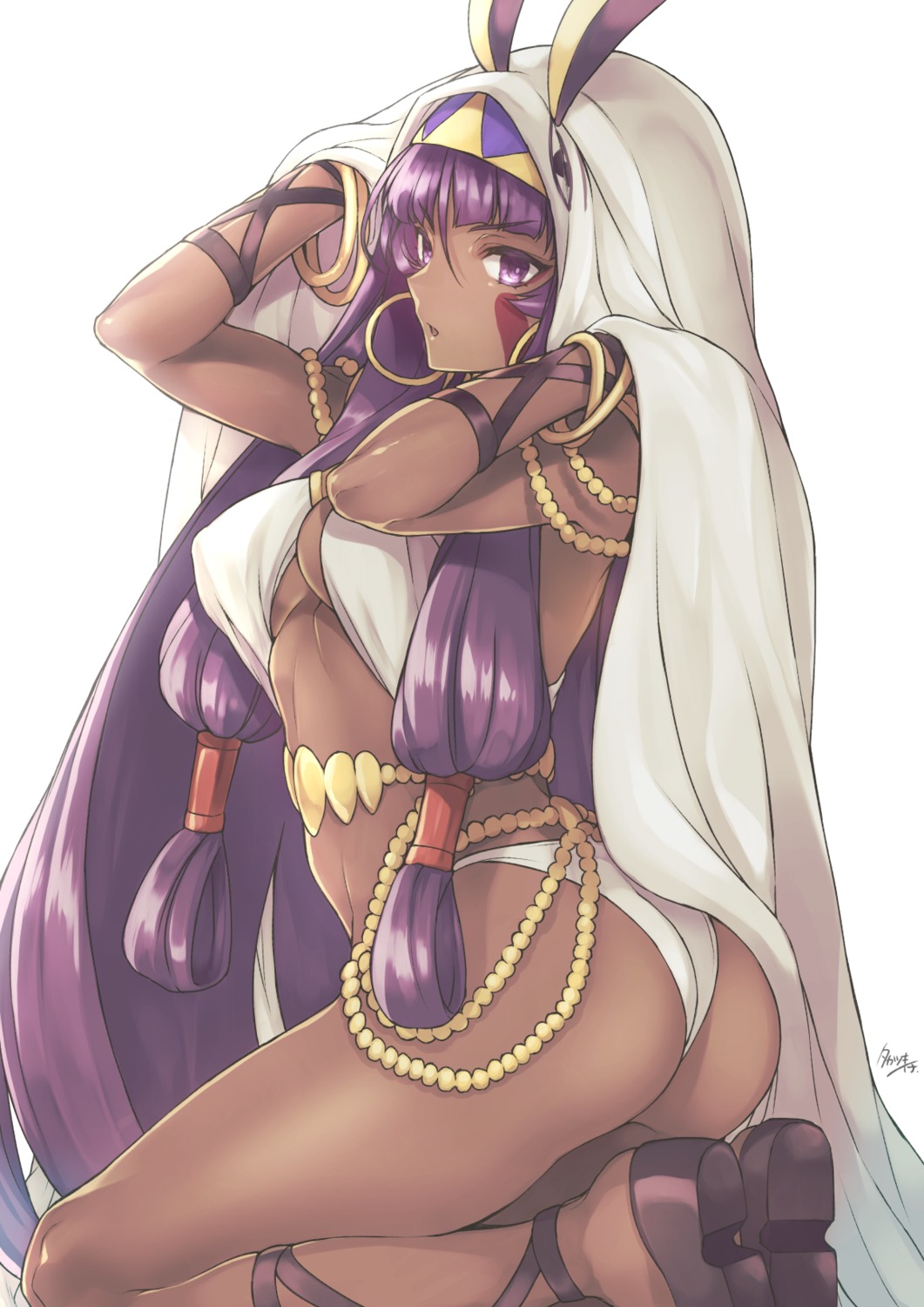 animal_ears, ass, bikini, bunny_ears, fate/grand_order, nitocris_(fate), swimsuits, takatsuki_ichi