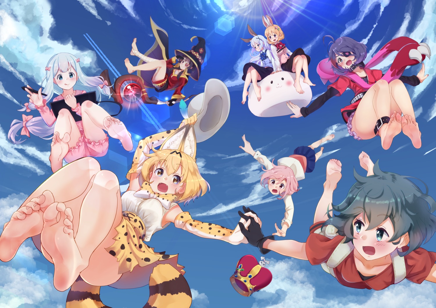animal_ears, bunny_ears, casino_(casinoep), crossover, dicebomb, dress, eromanga-sensei, eyepatch
