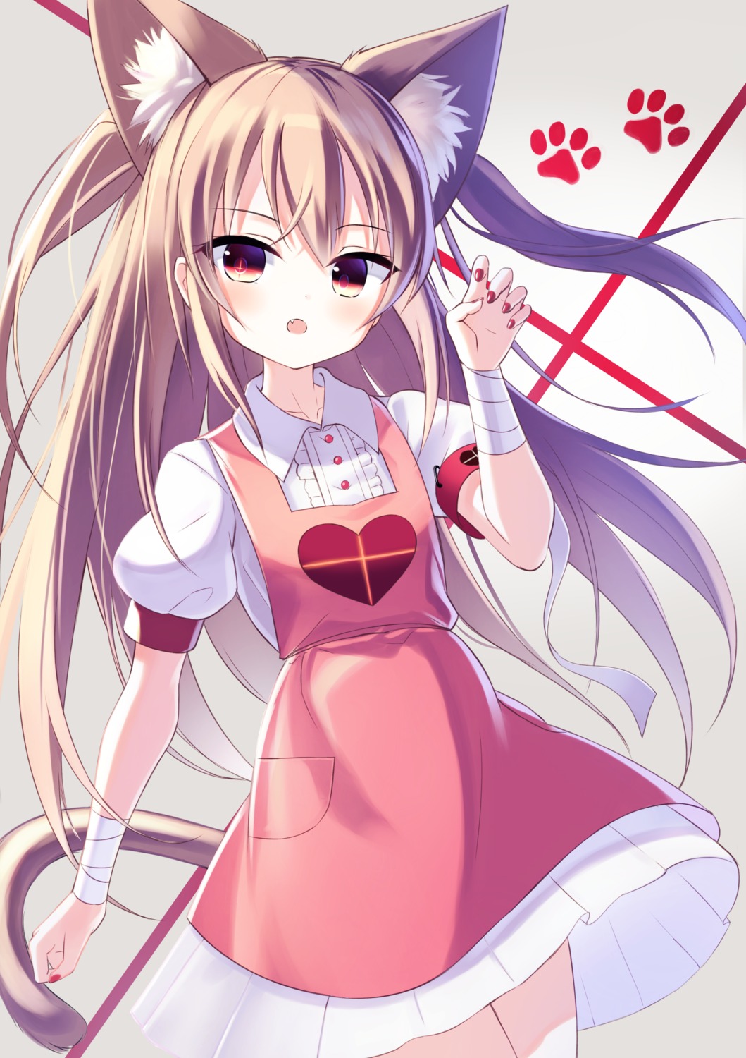 animal_ears, bandages, indie_virtual_youtuber, natori_sana, nekomimi, nurse, satou_(3366_s), tail