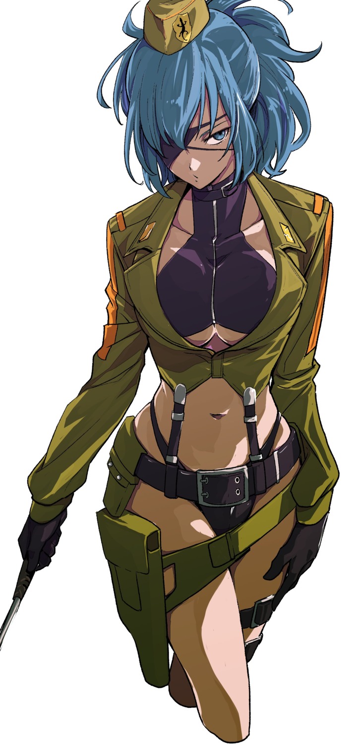 after_(artist), eyepatch, king_of_fighters, leona_heidern, open_shirt, pantsu, underboob, uniform