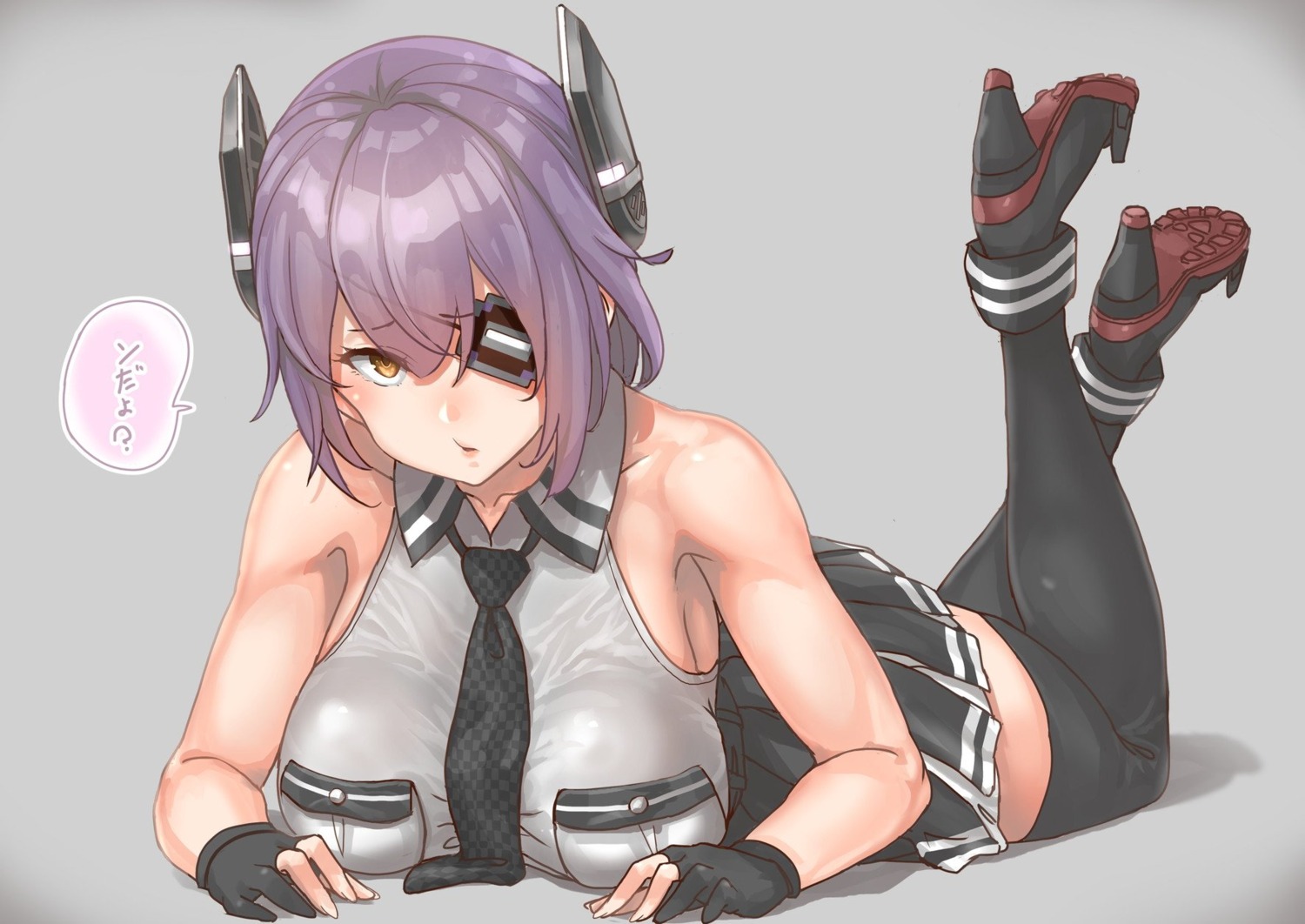 eyepatch, heels, kantai_collection, seifuku, tenryuu_(kancolle), thighhighs, uru_(uru0000)