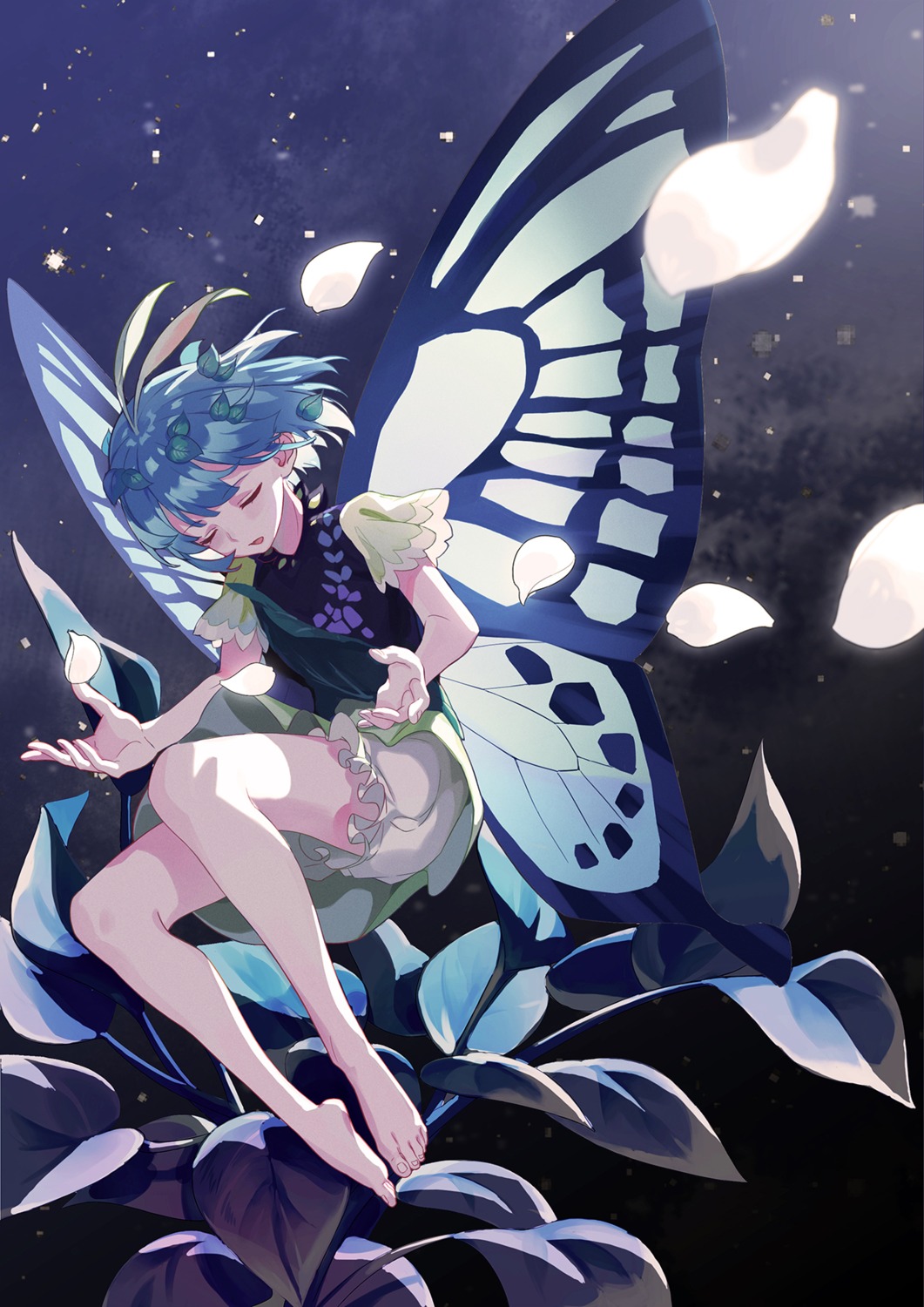 bloomers, dress, eternity_larva, fairy, feet, shayuheisi, touhou, wings