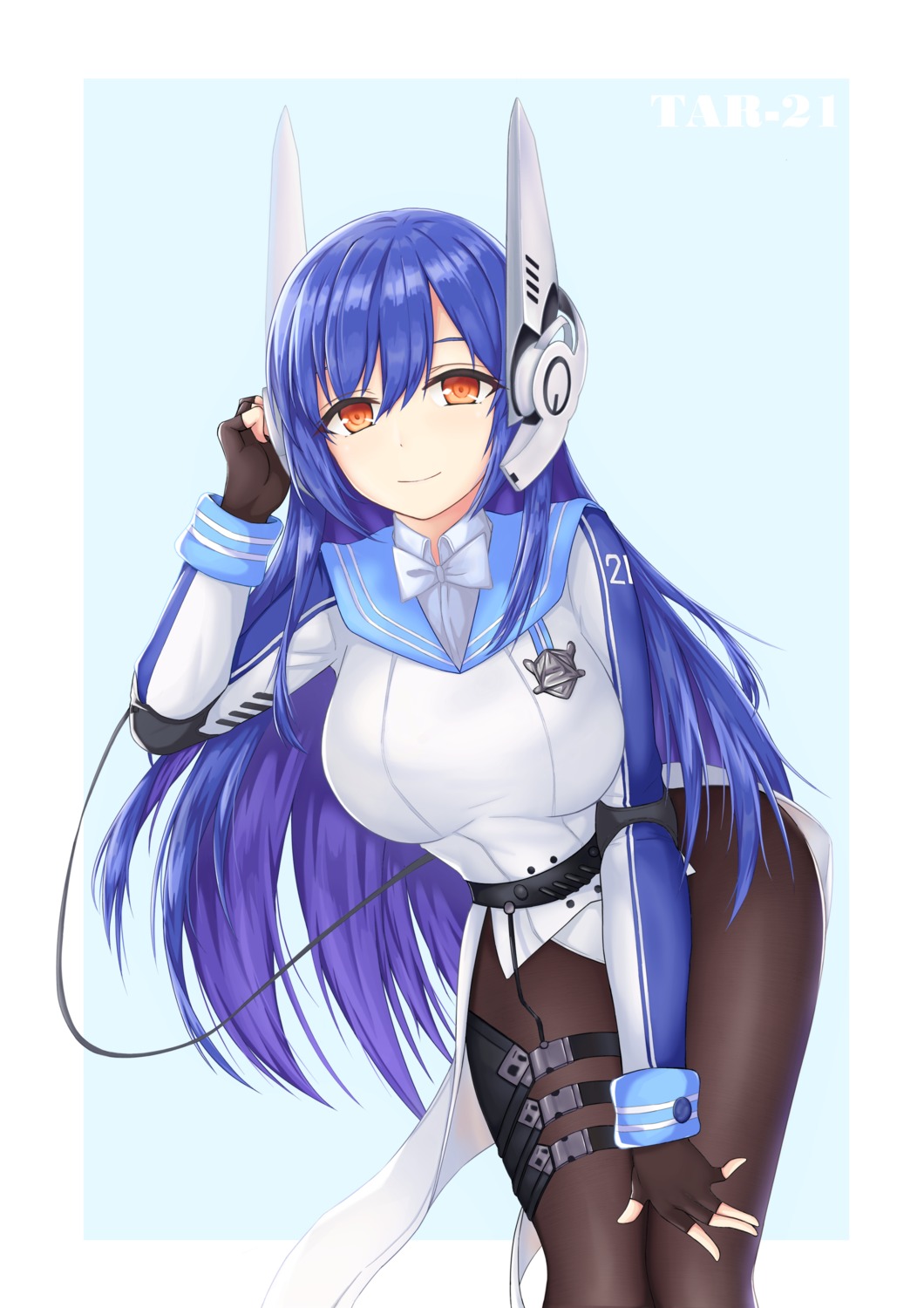 girls_frontline, goldred-cheng, pantyhose, tar-21_(girls_frontline), uniform