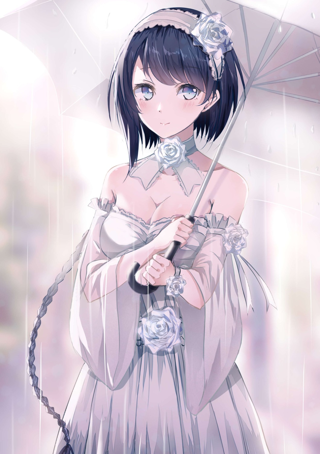 cleavage, dress, umbrella, zhl