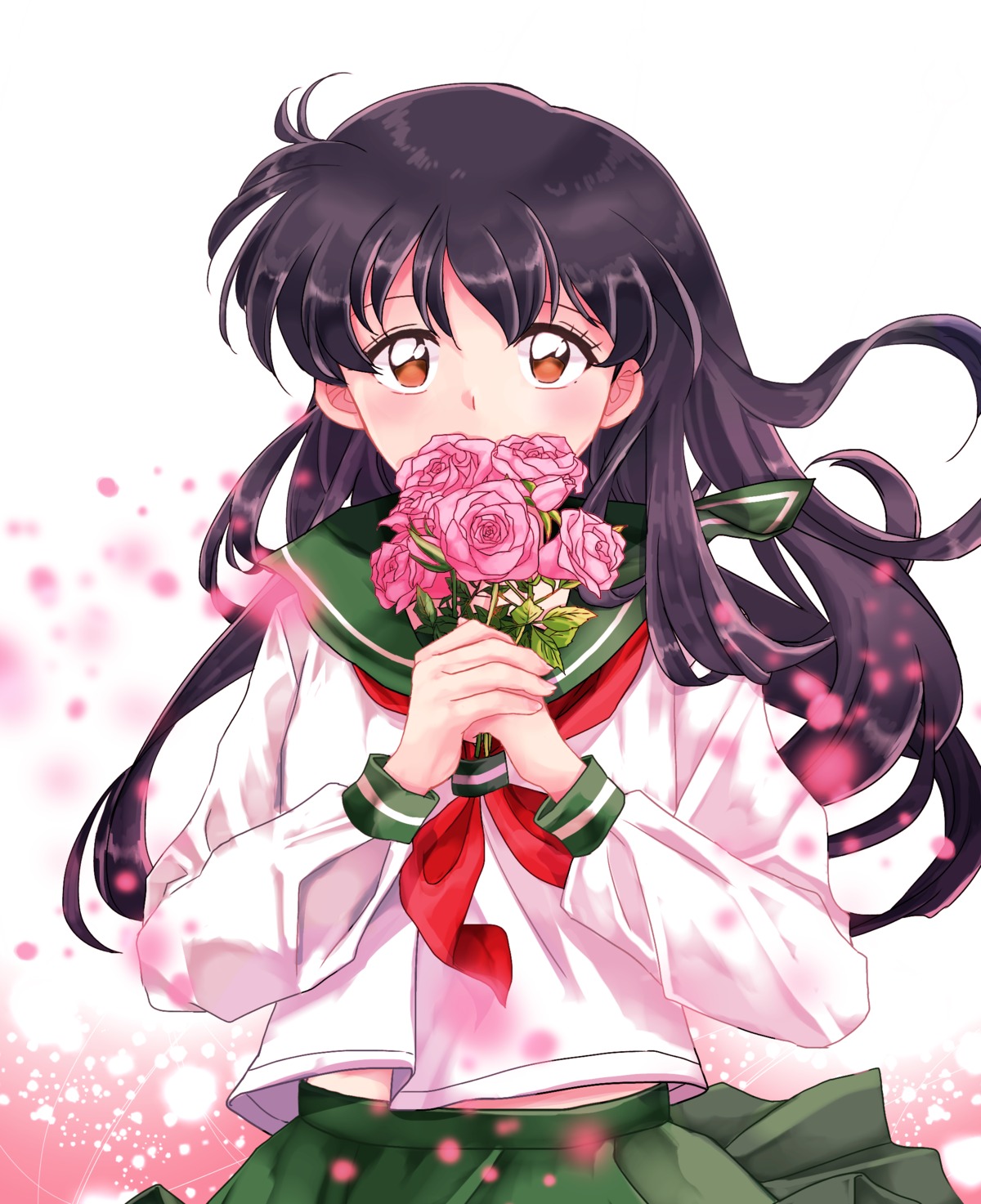 higurashi_kagome, inuko_(pixiv_6096383), inuyasha, seifuku