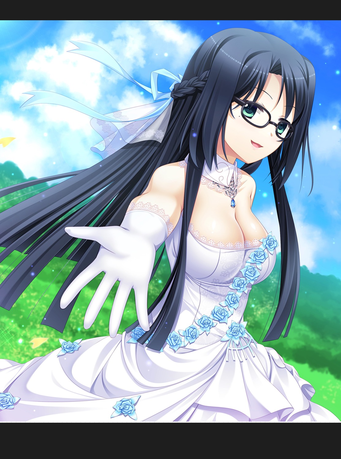 33, cleavage, dress, gaokao.love.100days, luo_xiaohan, megane, wedding_dress