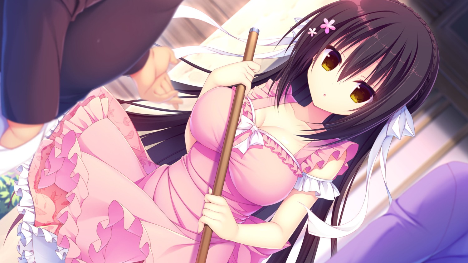 cleavage, dress, game_cg, hasune, kaidou_mikoto, madosoft, raspberry_cube