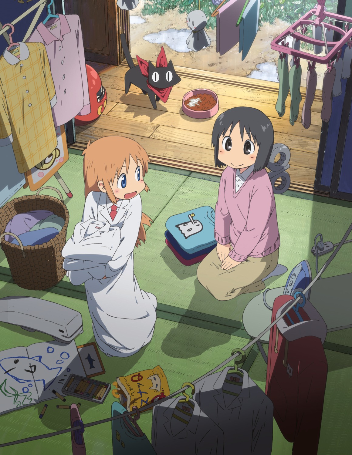 hakase, neko, nichijou, sakamoto, shinonome_nano, sweater, tagme