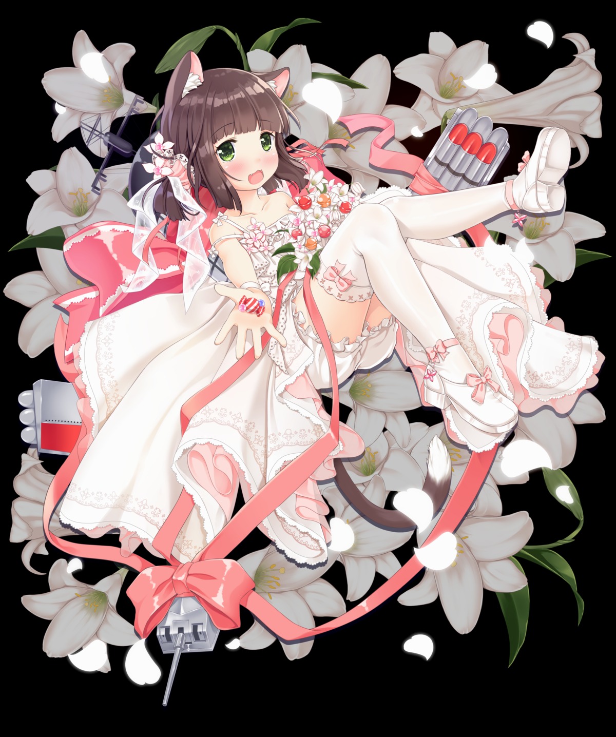 animal_ears, azur_lane, bloomers, dress, heels, ifnil, mutsuki_(azur_lane), thighhighs