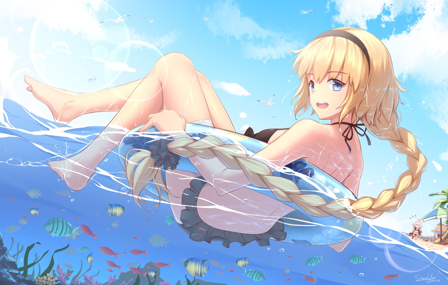 bikini, fate/grand_order, jeanne_d'arc, jeanne_d'arc_(fate), shenhai_(2556146833), swimsuits, wet