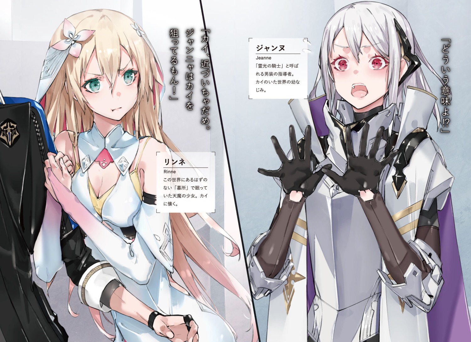 armor, cleavage, jeanne_e._anise, kai_sakura_vento, naze_boku_no_sekai_wo_daremo_oboeteinai_no_ka?, neco, rinne_(nazeboku)