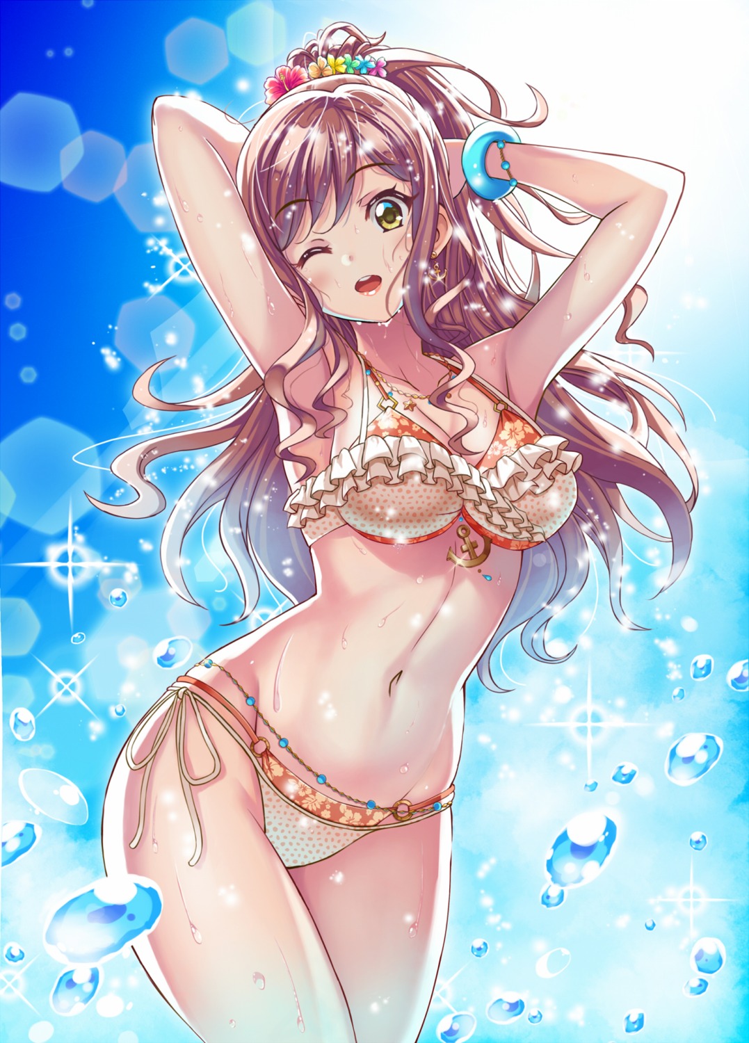 bang_dream!, bang_dream!_episode_of_roselia, bikini, cleavage, imai_lisa, kenkou_toshikou, swimsuits, wet