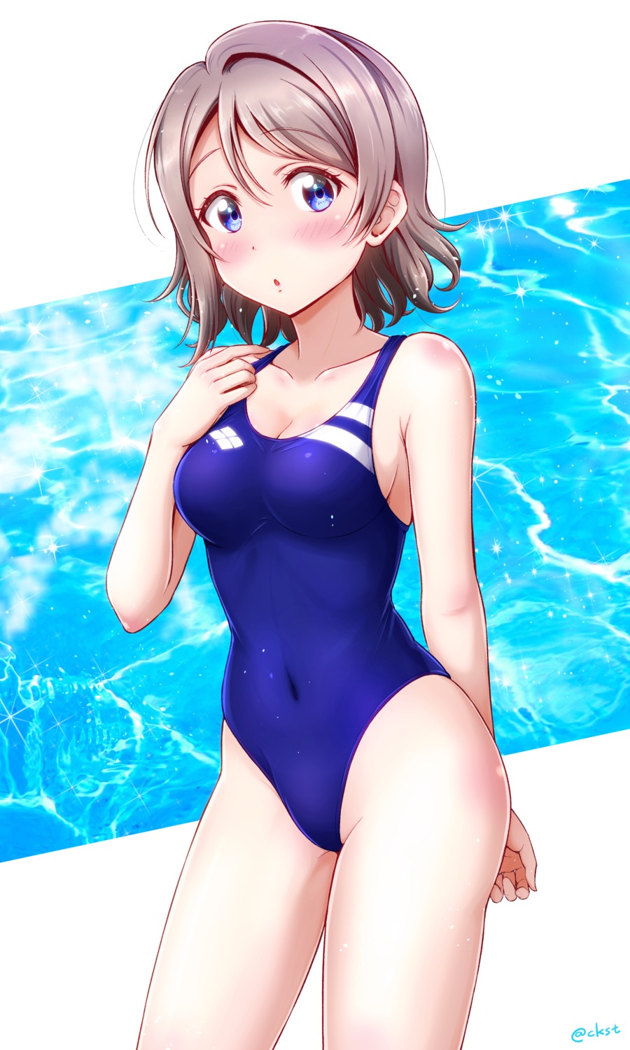 ckst, cleavage, love_live!_(series), love_live!_sunshine!!, school_swimsuit, swimsuits, watanabe_you