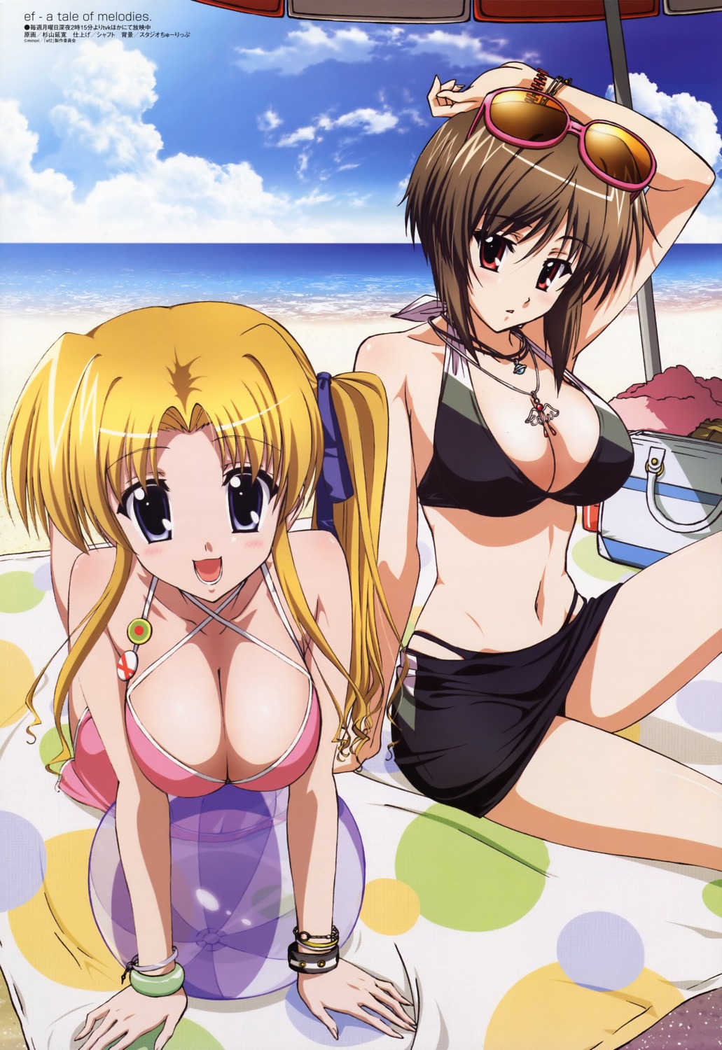 bikini, cleavage, ef_~a_fairytale_of_the_two~, ef_~a_tale_of_melodies~, hayama_mizuki, hirono_nagi, sugiyama_nobuhiro, swimsuits