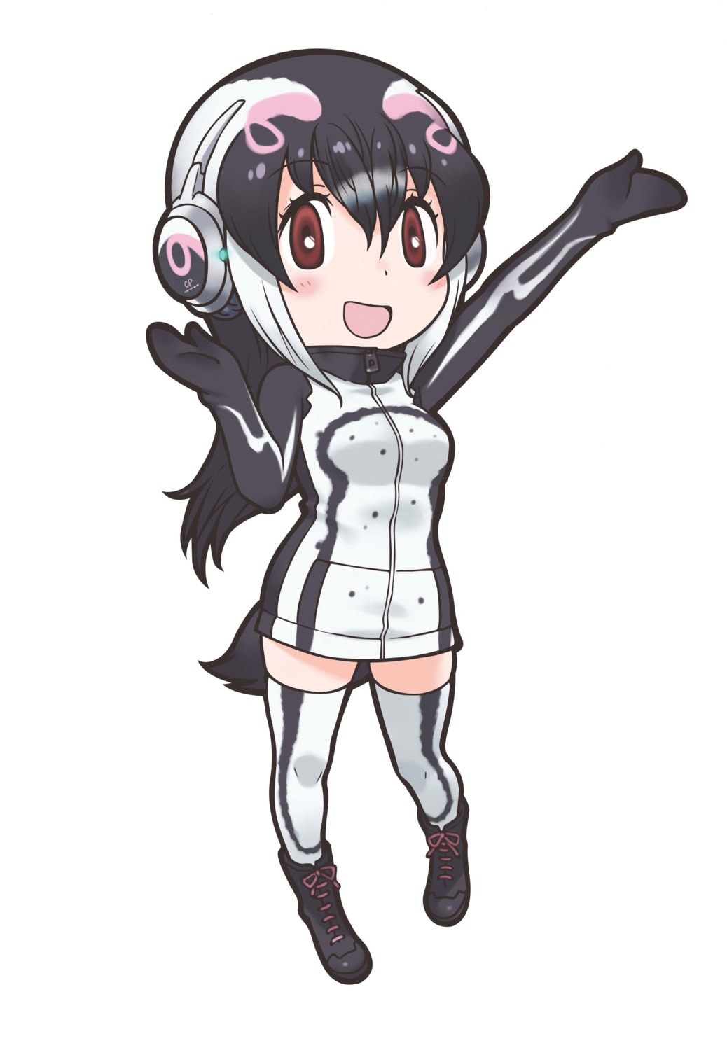 african_penguin, headphones, kemono_friends, thighhighs, yoshizaki_mine