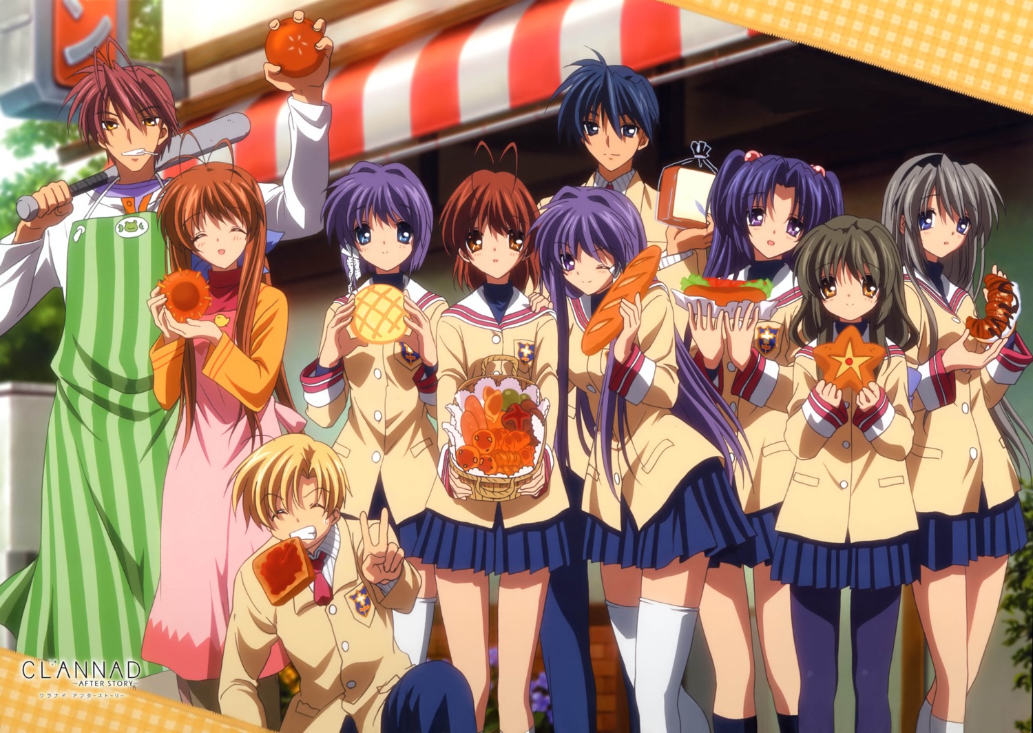 clannad, fujibayashi_kyou, fujibayashi_ryou, furukawa_akio, furukawa_nagisa, furukawa_sanae, ibuki_fuuko, ichinose_kotomi