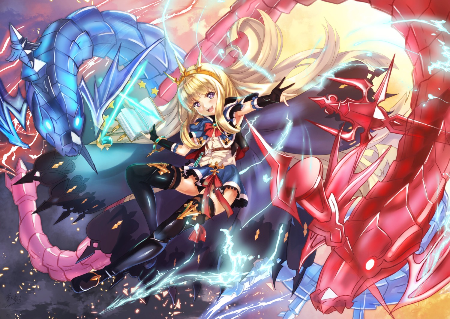 cagliostro_(granblue_fantasy), granblue_fantasy, monster, pantsu, sekki_moka, thighhighs