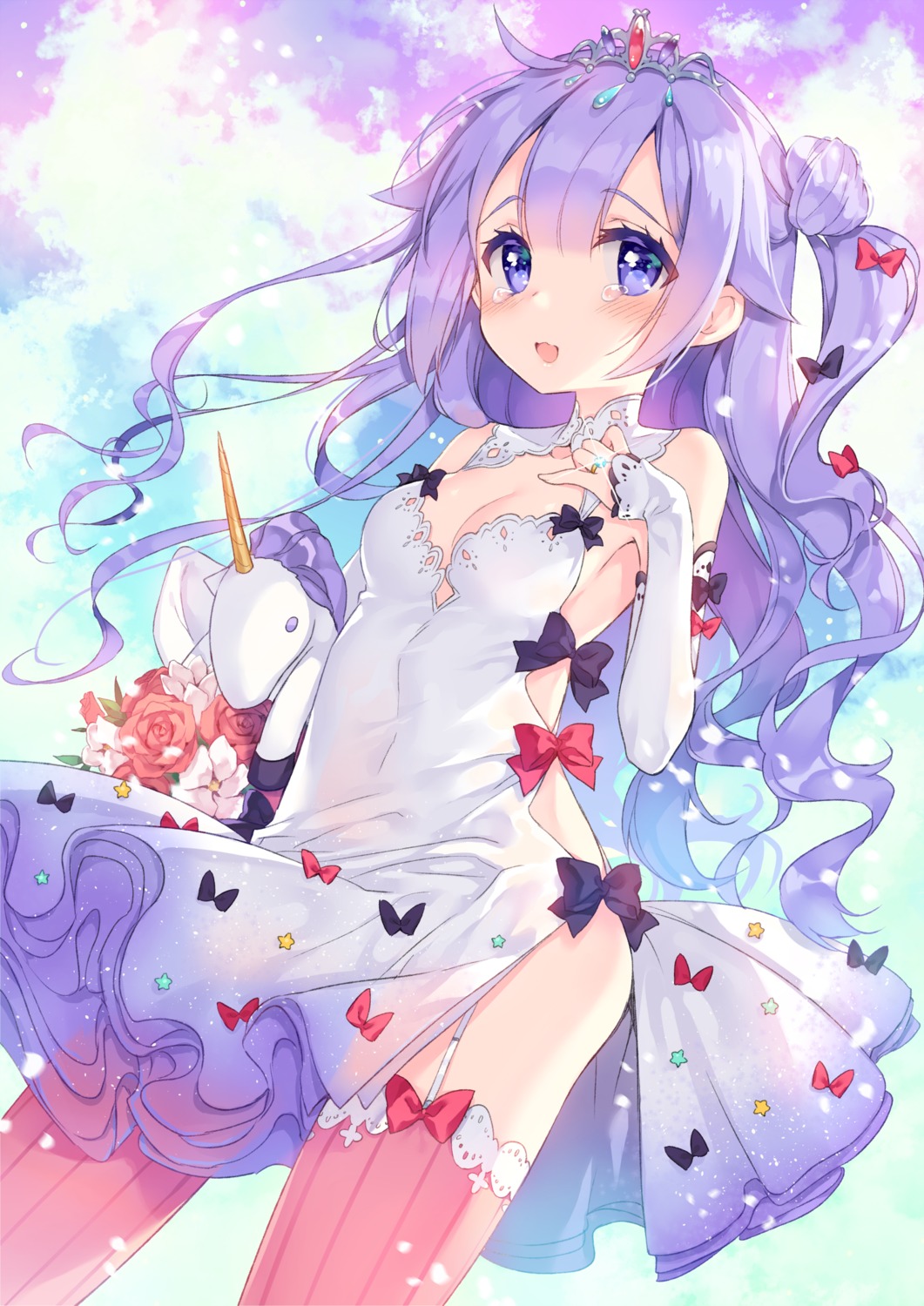 azur_lane, cleavage, dress, manle, see_through, stockings, thighhighs, unicorn_(azur_lane)