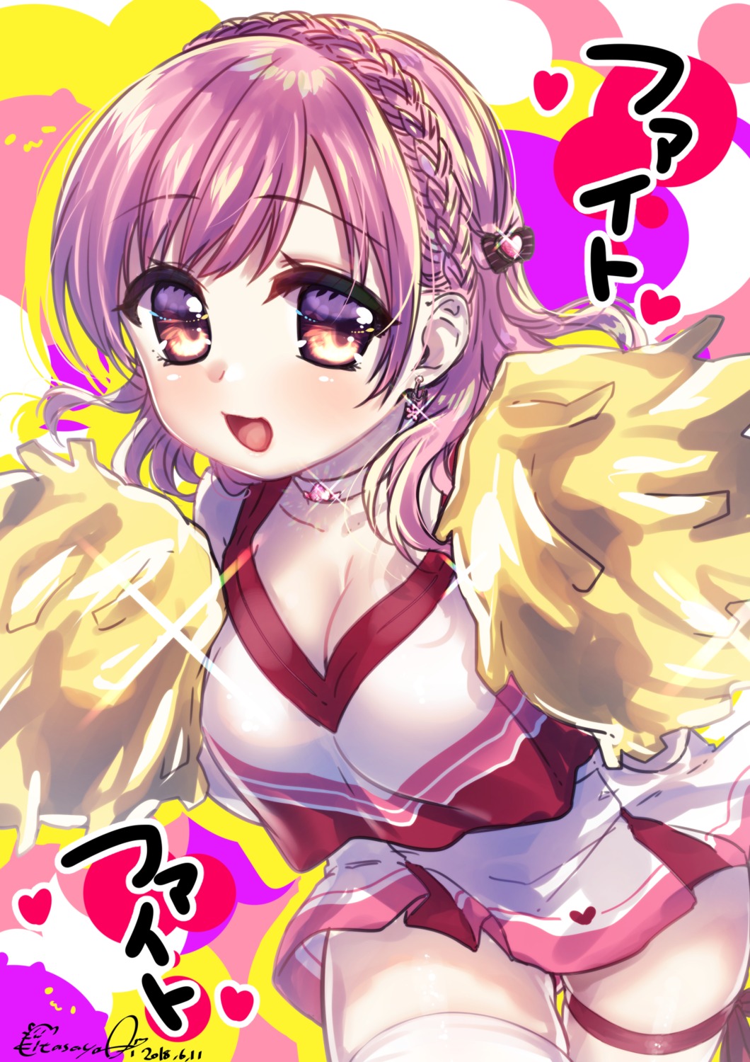 cheerleader, cleavage, debi_(akuma), garter, thighhighs
