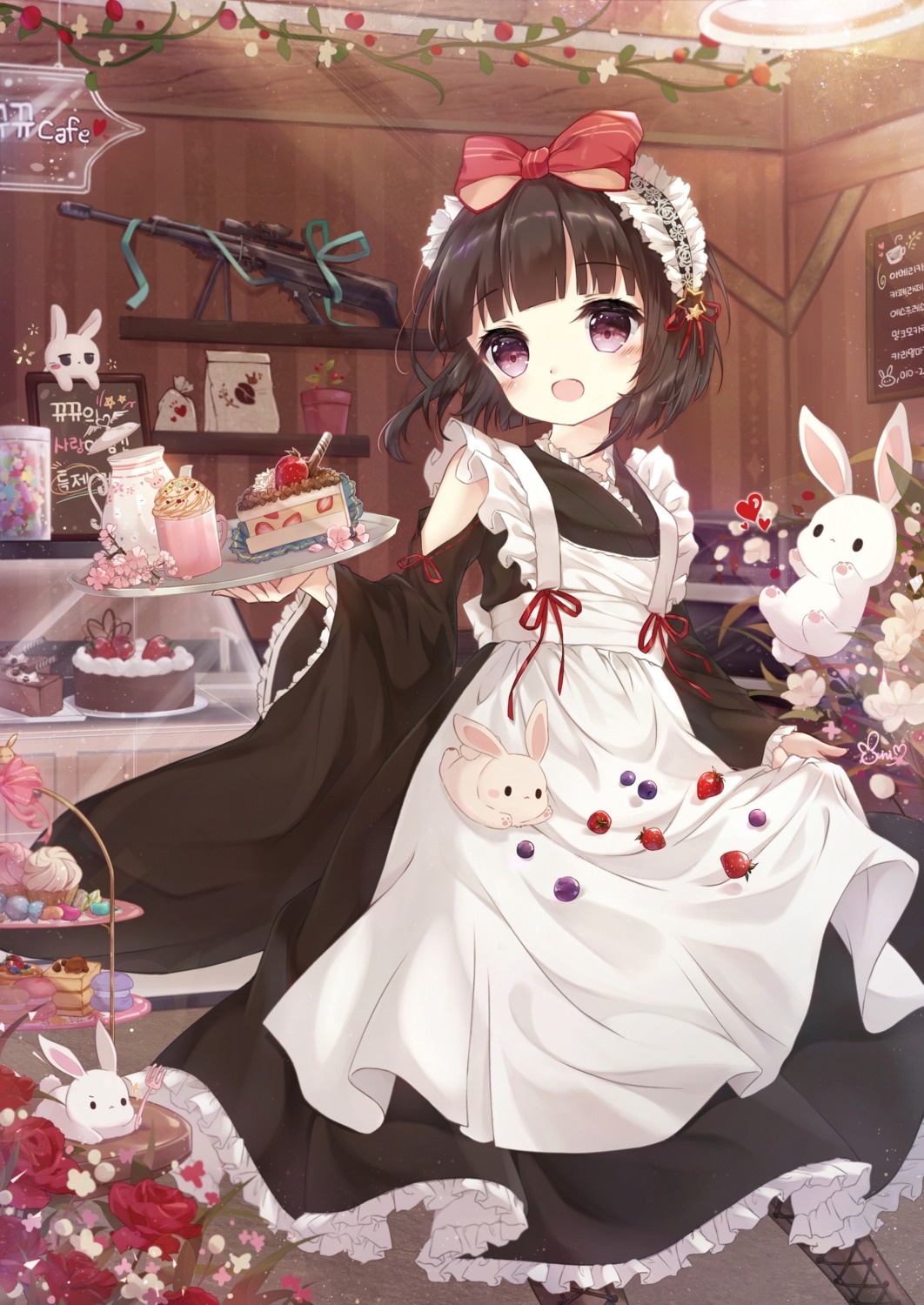 danby_merong, girls_frontline, gun, m99_(girls_frontline), maid