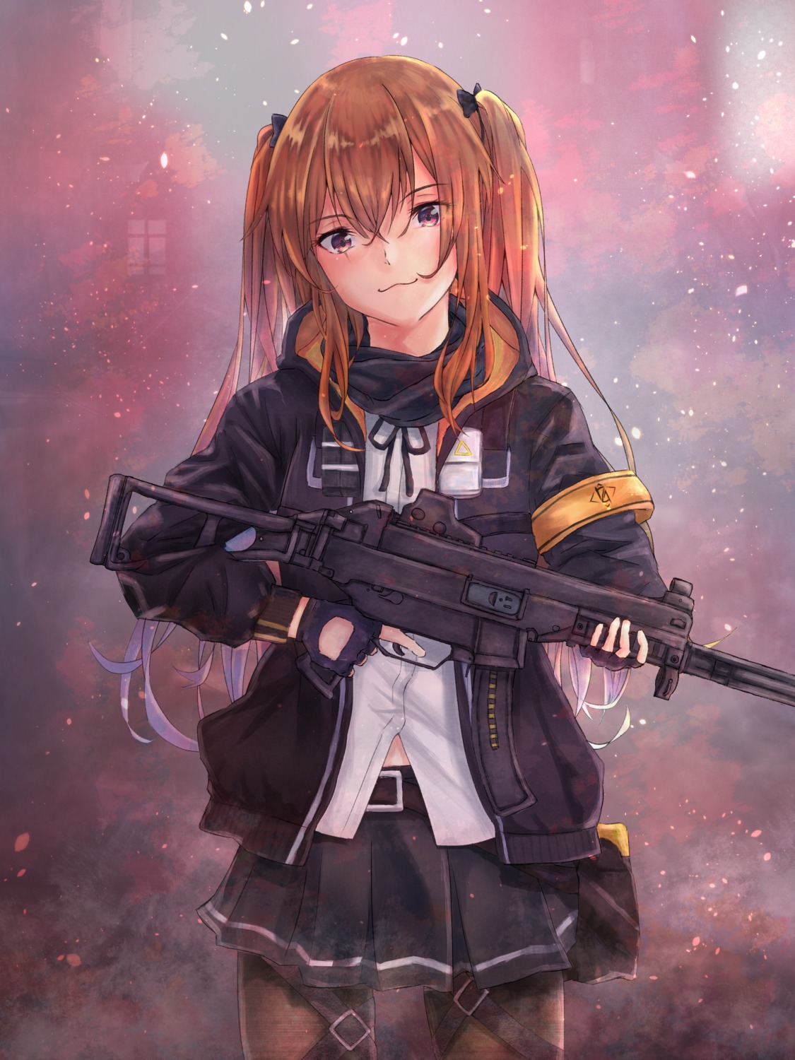 girls_frontline, gun, kuroneru, pantyhose, seifuku, ump9_(girls_frontline)