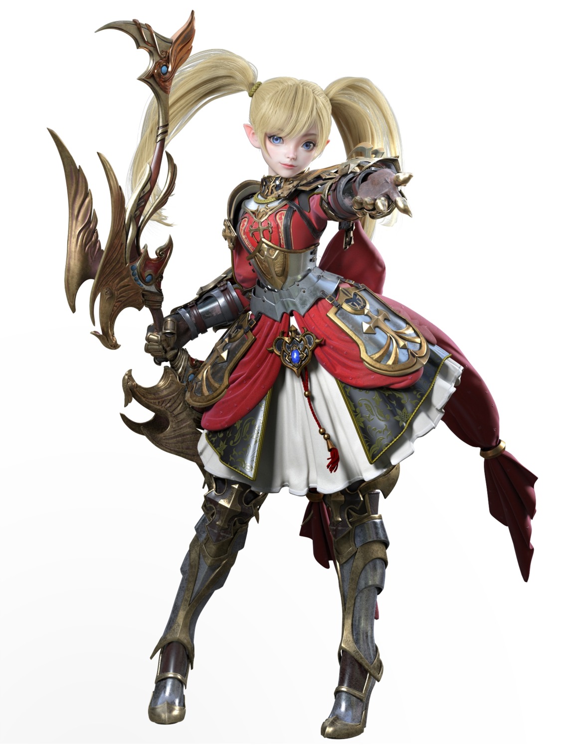 armor, cg, heels, lineage_2, pointy_ears, weapon