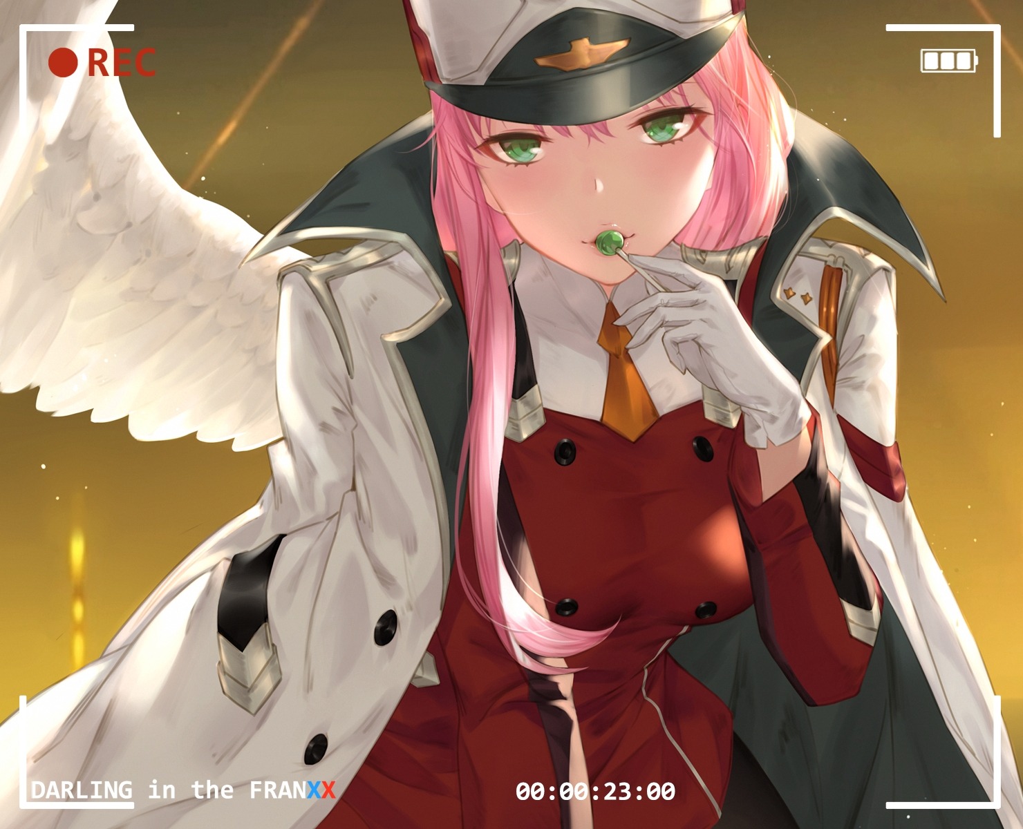 darling_in_the_franxx, uniform, wings, yijian_ma, zero_two_(darling_in_the_franxx)