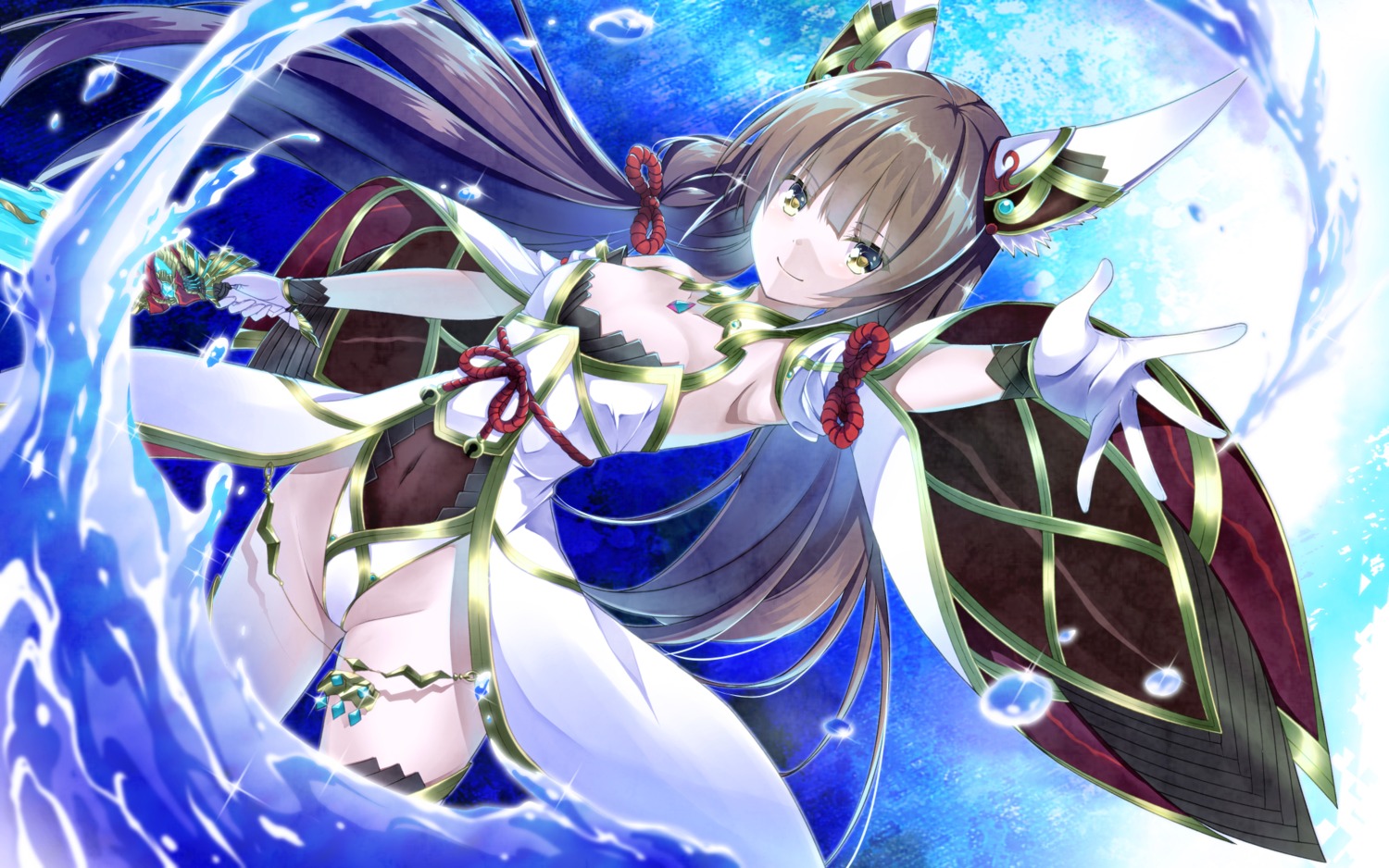 cleavage, leotard, niyah, niyah_(blade), shinohara_shinome, thighhighs, xenoblade_(series), xenoblade_2