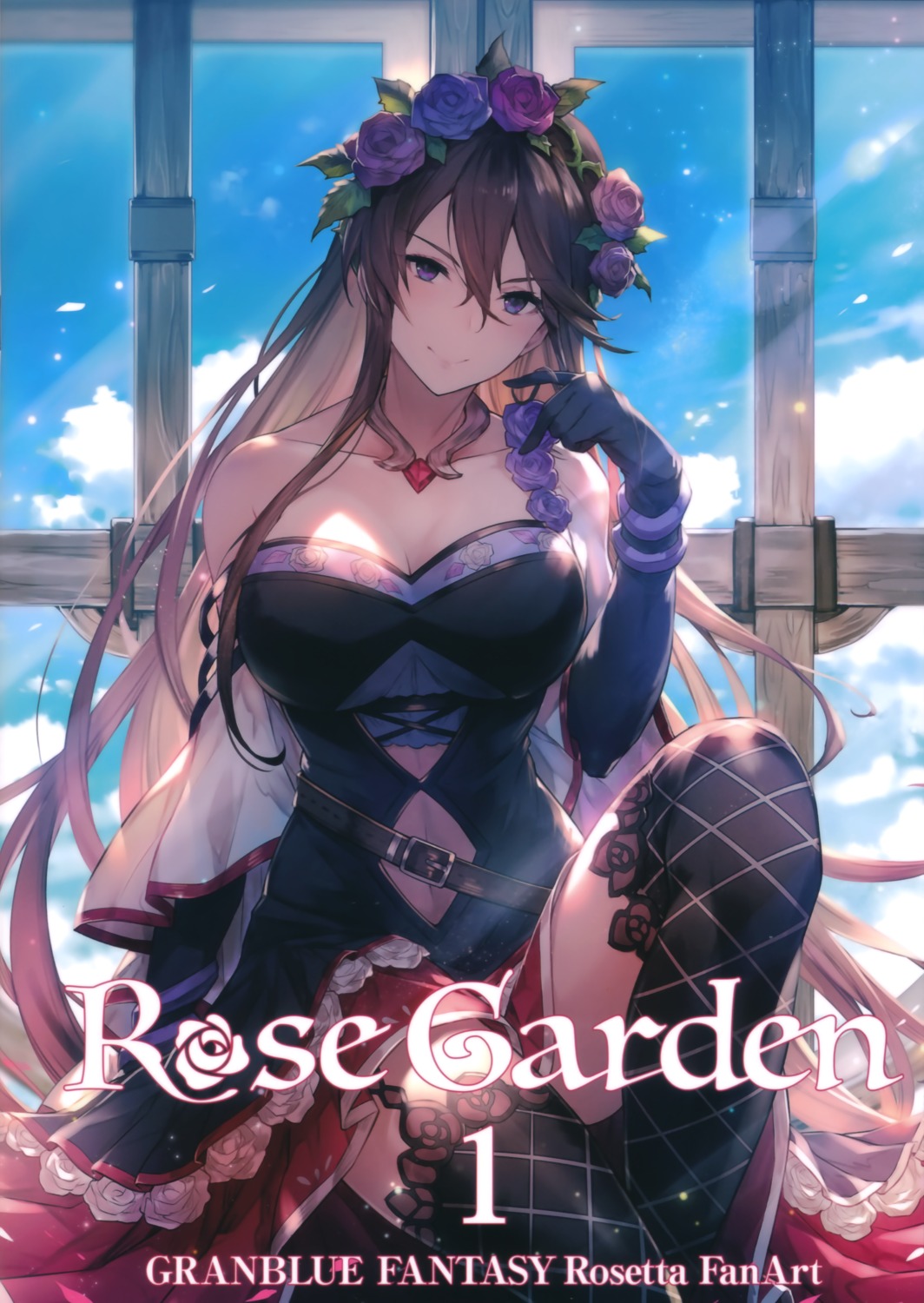 cleavage, granblue_fantasy, kakage, rosetta_(granblue_fantasy), stockings, thighhighs