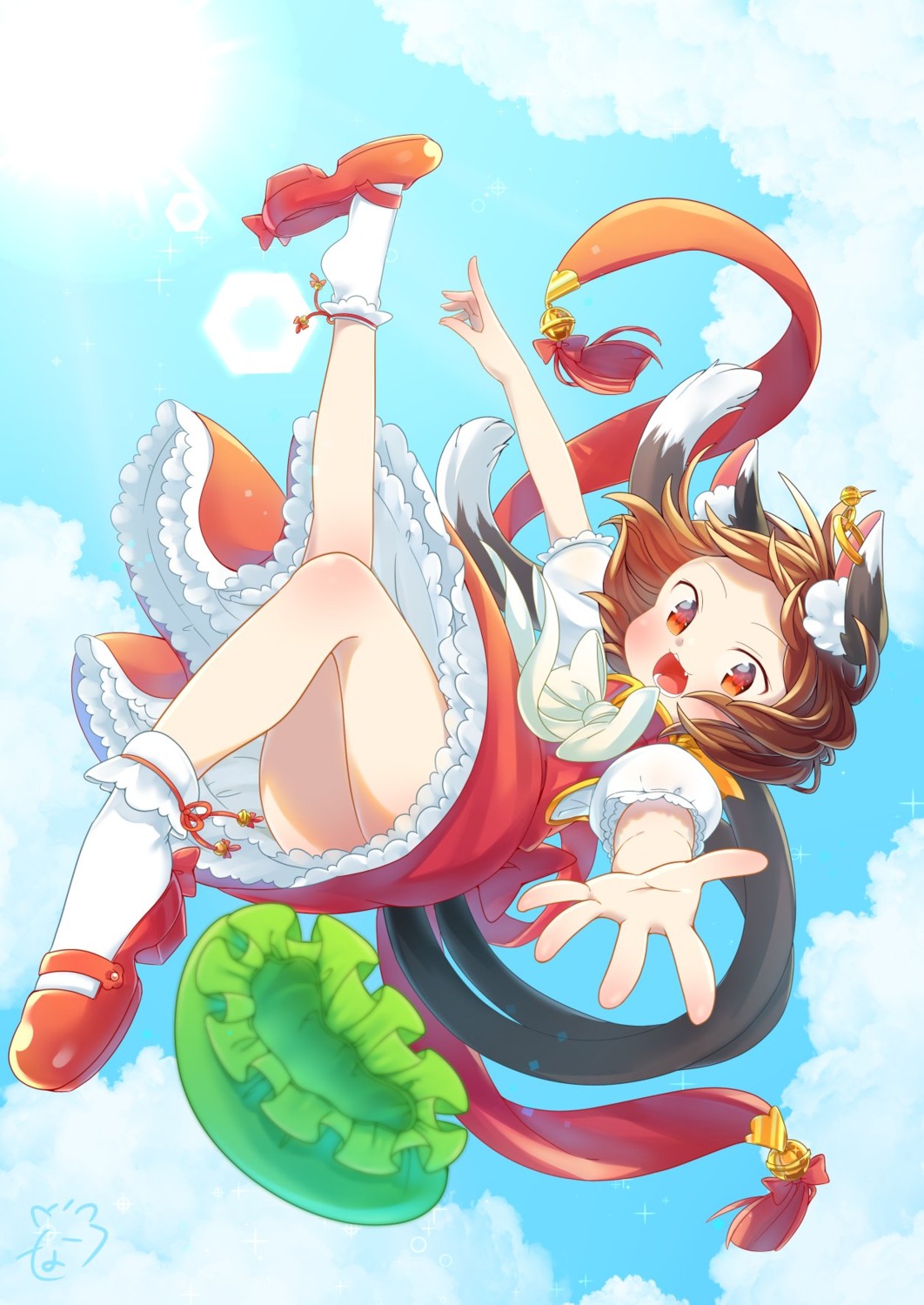 animal_ears, chen, dress, heels, ibaraki_natou, tail, touhou