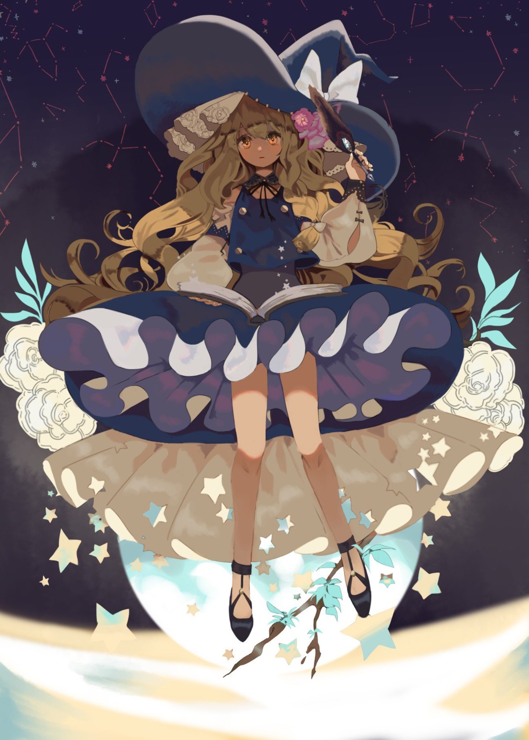 dress, kirisame_marisa, shichimi, touhou, witch