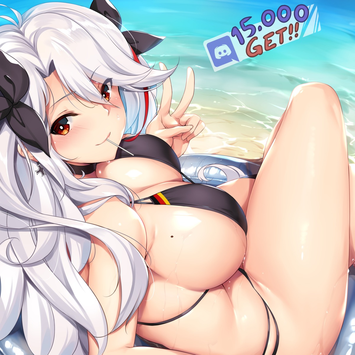 azur_lane, bikini, cleavage, prinz_eugen_(azur_lane), swimsuits, tony_guisado