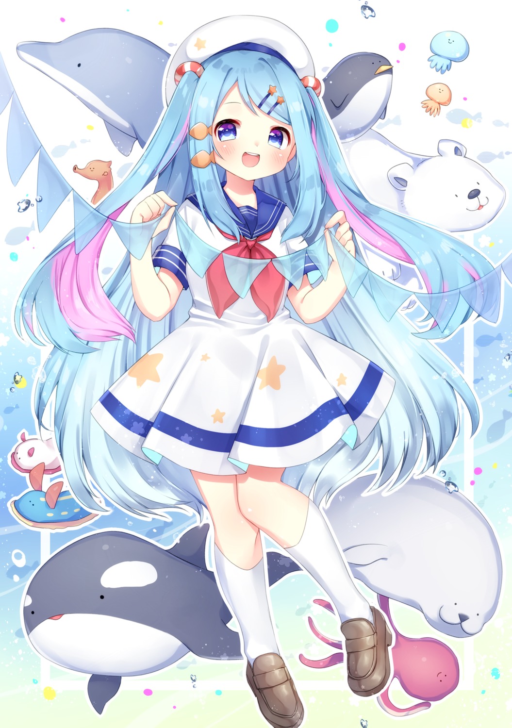 arare_mochiko, penguin, seifuku