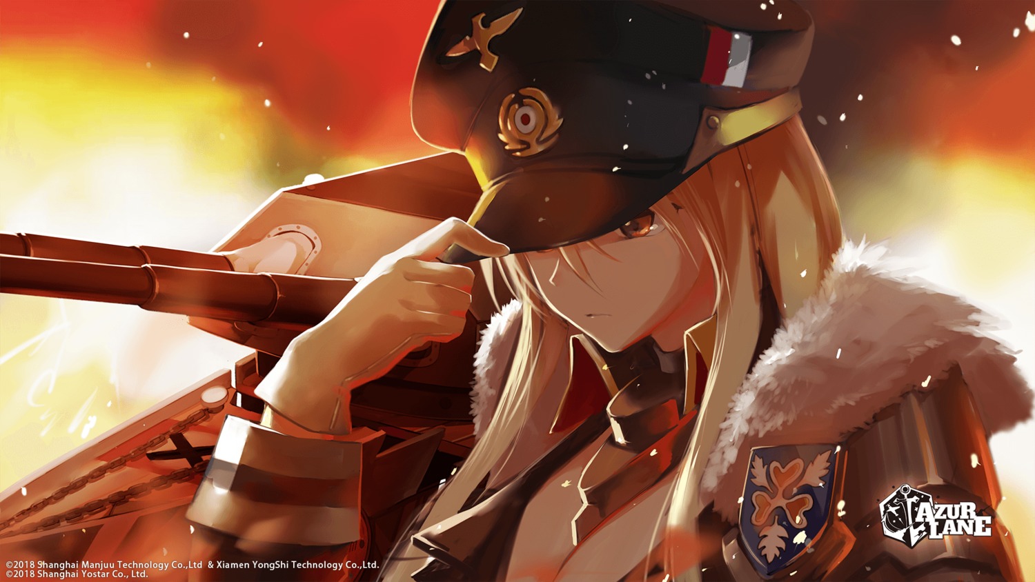 anyi, armor, azur_lane, bismarck_(azur_lane), cleavage, uniform, wallpaper