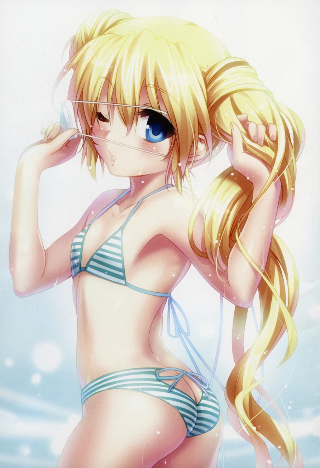 ass, bikini, cleavage, eyepatch, nakatsu_shizuru, rewrite, swimsuits, zen