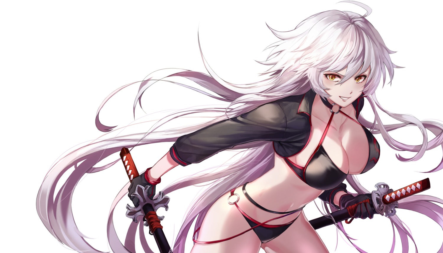 bikini, cleavage, fate/grand_order, jeanne_d'arc, jeanne_d'arc_alter_(fate), kkkk_kani, swimsuits, sword