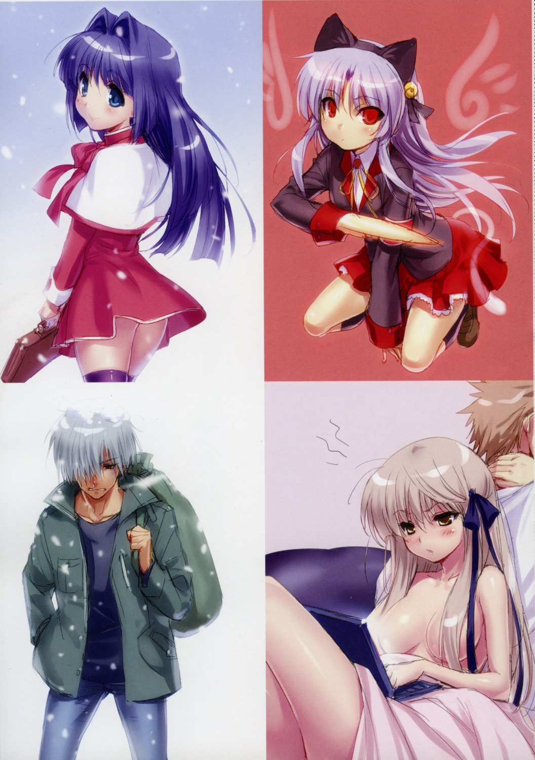 air, akame_tenshi, angel_beats!, animal_ears, kanon, kunisaki_yukito, minase_nayuki, naked