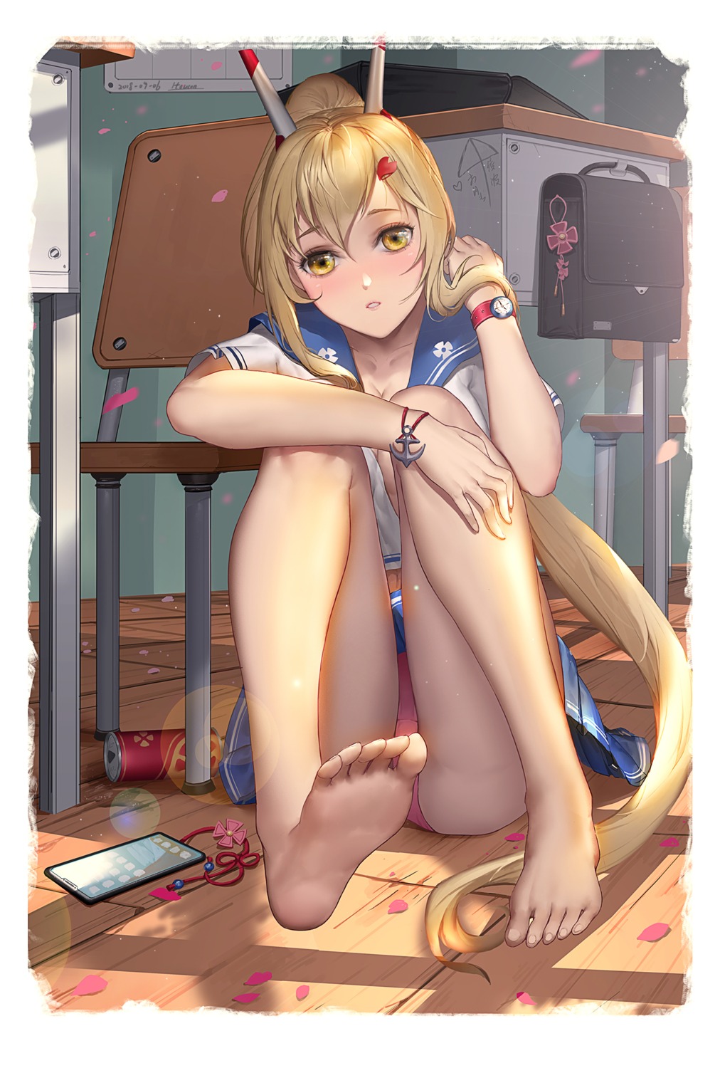 ayanami_(azur_lane), azur_lane, cleavage, feet, itoucon, pantsu, seifuku