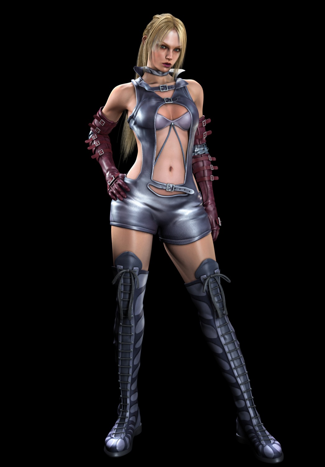 cg, cleavage, nina_williams, tekken, thighhighs